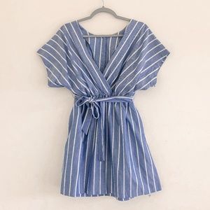 NWT FRNCH Striped Tie Waist Dress S/M